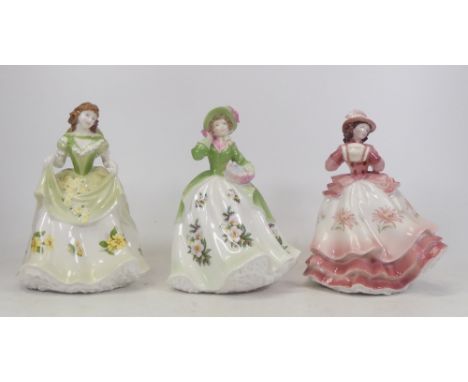 Royal Worcester, Three Lady Figures Sweet Holly, Sweet Primrose and Sweet Aster (3)