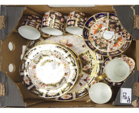 Royal Crown Derby, A Part Coffee Set in the imari 2451 pattern. Includes coffee cans, saucers, side plates and larger cake pl