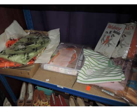 A small lot of five cotton vintage blouses, approx 1960s, small sizes in a variety of styles, also included are three items o