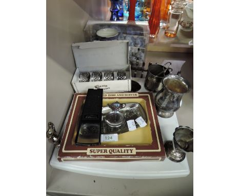 A selection of table wares and tea caddy spoon