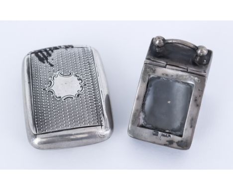 A Late Victorian Silver Rectangular Snuff Box and an Edward VII Silver Miniature Coal Scuttle, the snuff box by John Edward W