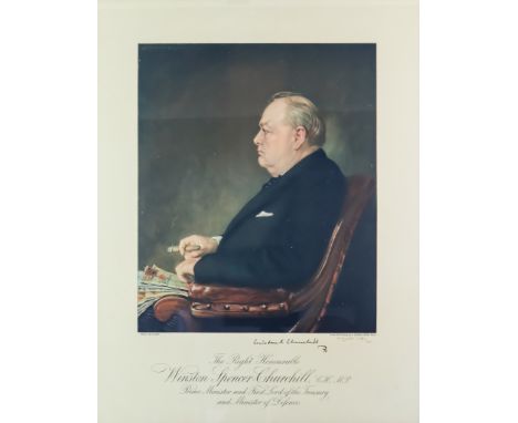 After Alfred Edgerton Cooper (1883-1974) - Colour print - "Profile for Victory - The Right Honourable Winston Spencer-Churchi