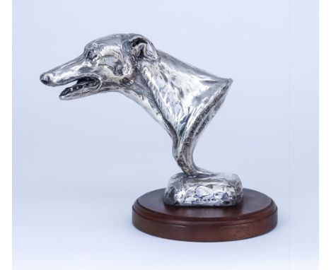 An Elizabeth II Silver Filled Model of a Greyhound Head - "M. Beattie Scott 1993", by C.F., Sheffield, 1997, mounted on turne