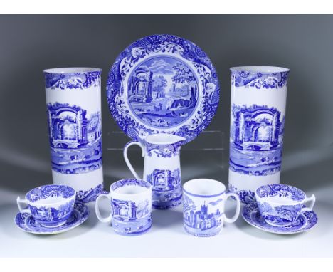 A Spode Blue and White Pottery Part Dinner, Tea and Coffee Service, printed with "Italian" pattern (approximately 105 pieces)