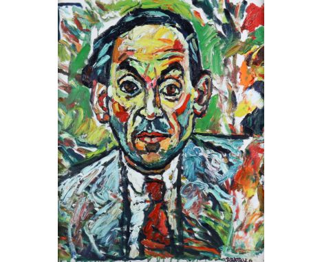 ***John Randall Bratby (1928-1992) - Oil painting - Portrait of Jeremy Thorpe, signed, canvas 19.5ins x 16ins, in gilt frame&