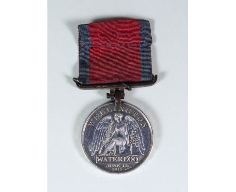 A George III Waterloo Medal, June 18th 1815, to Assistant Surgeon J A Alexander R.N. Brit.Reg. on original ribbonCondition Re