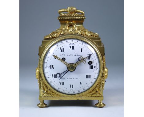 An Early 19th Century French Ormolu 'Pendule d'Officier' Mantle Clock, by F.S. Antoine Konner, Bruchsall, No.7251, the 4.25in