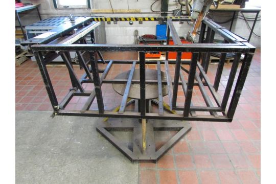 Rotary welding jig w/ pnuematic clamping basket (51'' L x 41'' W x 18 ...