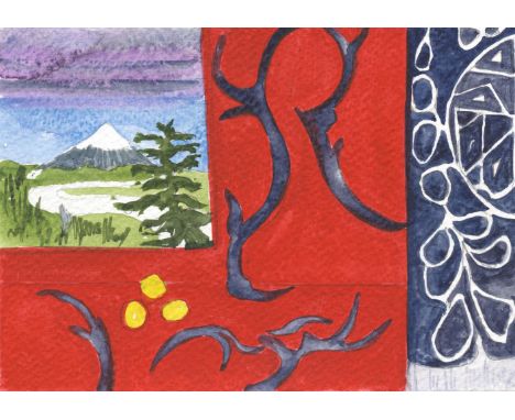 
	
		Helen Brough
		Red Room With a View (After Matisse), 2023
		Watercolour on paper
		Signed on Verso
		10 x 15cm (3¾ x 5¾ 