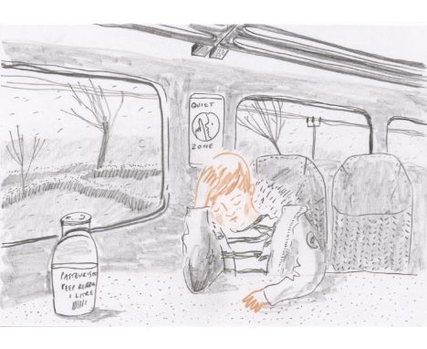 
	
		Ruby Wright
		Boy on Train, 2023
		Pencil and crayon on paper
		Signed on Verso
		10 x 15cm (3¾ x 5¾ in.)
		About
		I am