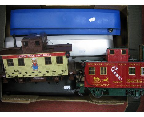 Five 'G' Scale Rolling Stock Cars by Bachmann, HLW and Other, predominantly Outline American, including Bachmann Atchison Top