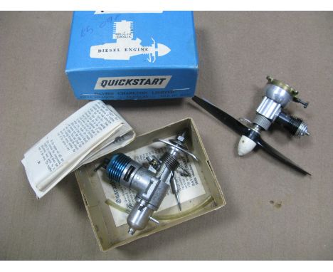 Two Model Aero Engines B7 Davies Charlton Limited, Thimble Drone, including boxed Davies Charlton quickstart .796 cu.cm diese