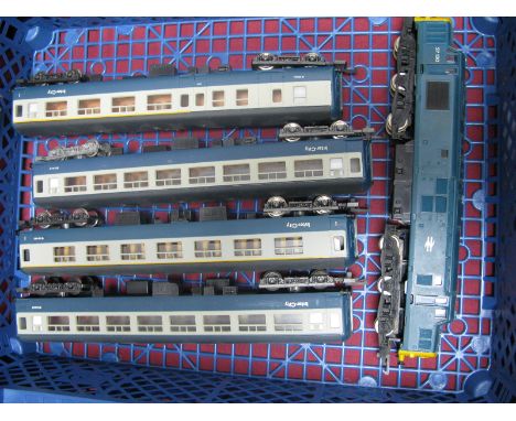 A Hornby "OO"  Gauge Class 37 Deltic Locomotive, R/No 37130, BR blue, four Lima "OO" gauge eight wheeled coaches, all Inter C