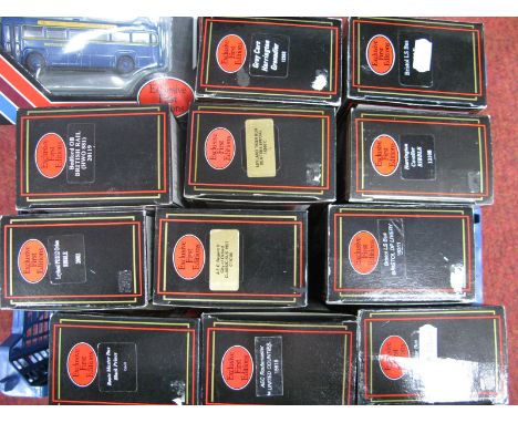 Twelve Boxed EFE 1:76th Scale Diecast Model Buses, all different.