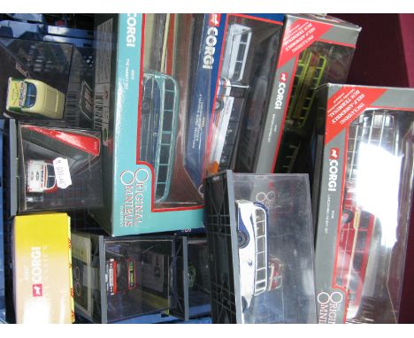 Ten Boxed Corgi 'The Original Omnibus Company' 1:76th Scale Diecast Model Buses, including double packs #45003 Leyland Olympi