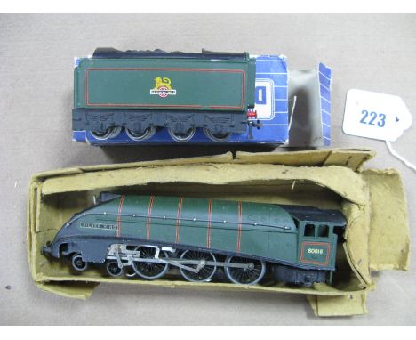 A Hornby Dublo Three Rail 4-6-2 A4 'Silver King' R/No. 60016, in repair box, box poor. Plus eight wheel tender, boxed.