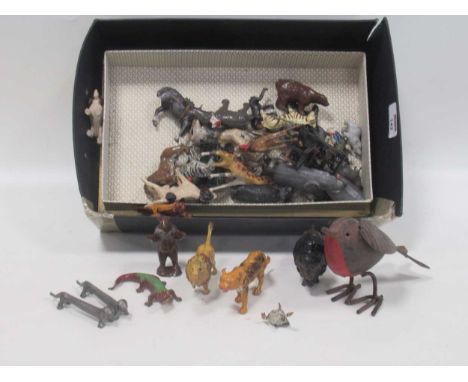 A collection of painted lead and other farm and zoo animals, Britains, Charbens etc (mixed condition) qty