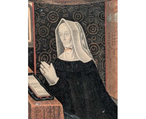 A pair of early 19th century hand-coloured portrait prints, one depicting Margaret Beaufort and Margaret de la Pole, Countess
