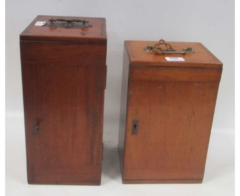Vintage cased brass Microscope, together with a slide cabinet (2)