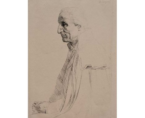 A mixed group of unframed 19th-20th prints and drawings, to include Sir Francis Seymour Haden, Fishing Vessels, etching, 16.5