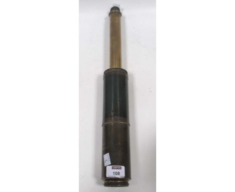 Dolland London Day or Night, 3 drawer brass telescope, 29cm closed