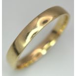 A 9K Yellow Gold Very Large Band Ring. Full UK hallmarks. 4mm width. Size Z+2. 3.9g