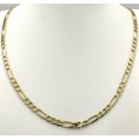 A 9K Yellow Gold Figaro Link Chain. 50cm. 13.85g.