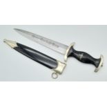 An Early production 1933-35 Enlisted Mans Waffen SS Dagger in superior condition. Scarce Maker