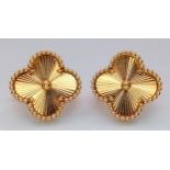 A PAIR OF 18K YELLOW GOLD CLOVER DESIGN EARRINGS 6.3G. Ref: SC 3044