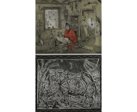 CHRIS ORR MBE RA (ENGLISH b.1943) &nbsp;THE IMPROVED RHINOCEROS, ALBRECHT DÜRER AND CHRIS ORR &nbsp;Etching, signed lower rig