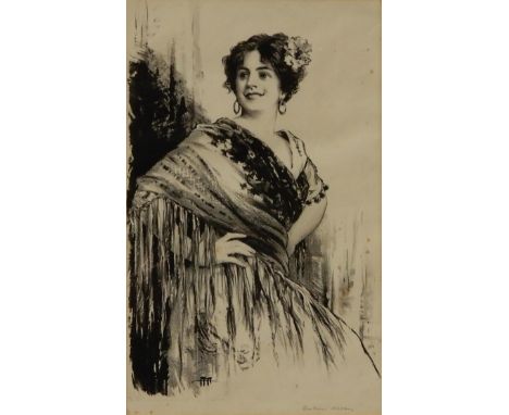 ANDREW ALLAN (SCOTTISH 1863-1940) &nbsp;SEVILLA DANCER &nbsp;Lithograph, signed lower right, 29 x 17cm Condition Report:Avail