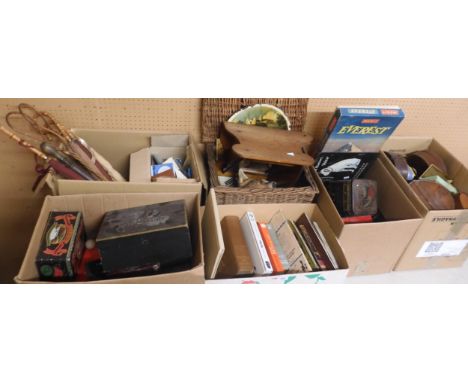 A large mixed lot to include umbrellas, books, taxidermy fox, tools etc Condition Report:Available upon request