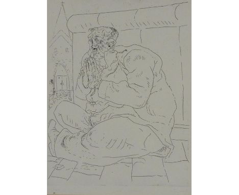 PETER HOWSON OBE (SCOTTISH b.1958) &nbsp;LAST PRAYER &nbsp;Etching, signed lower right, numbered 12/100, dated (19)87, 34 x 2