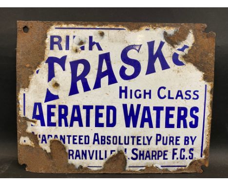 A small Trask's Aerated Waters enamel sign, 9 x 7".