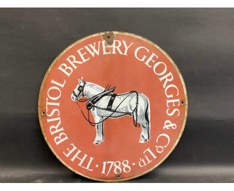 A Georges &amp; Co. Ltd Bristol Brewery circular enamel sign, 13 3/4" diameter.