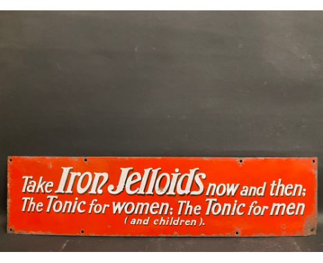 An Iron Jelloids tonic rectangular enamel sign, 24 x 6".
