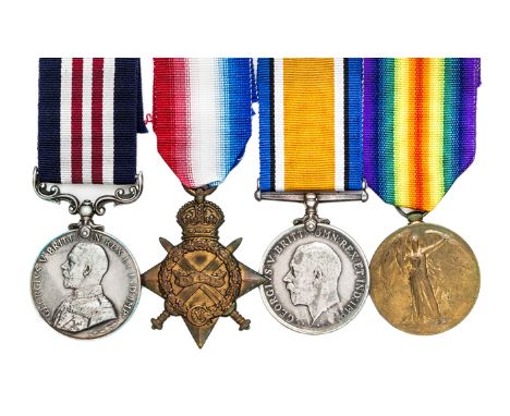 Four: Military Medal, George V first type (41206 Dvr H Thirkell D.103/Bde RFA), 1914-15 star, BWM, Victory. Plate 1 Note: rec