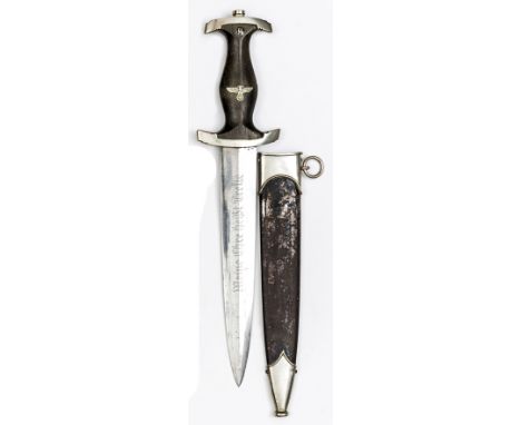 A Third Reich 1933 Model SS dagger,  the blade etched with SS runes in circle, “188/36”, and RZM mark, with nickel silver mou