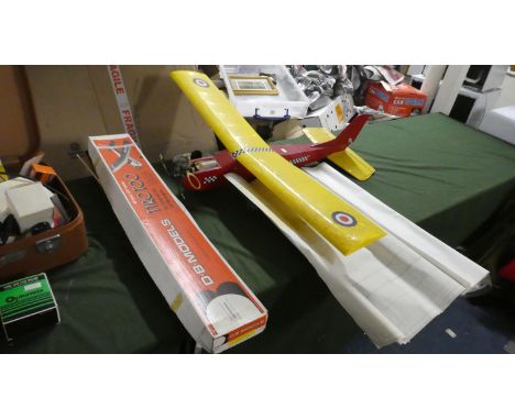 A Radio Controlled Balsa Wood Model Aeroplane, Tyro Two with Engine but no Controllers 