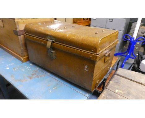 A Scumble Glazed Tin Travelling Trunk, 61cm Wide 