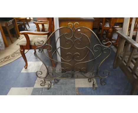 An Ornate Wrought Iron Firescreen, 90cm Wide 