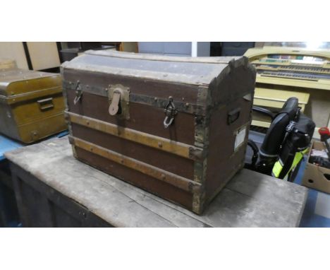 A Dome Topped Travelling Trunk, 68cm Wide 