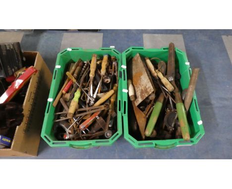Two Boxes of Workshop and Garden Tools 