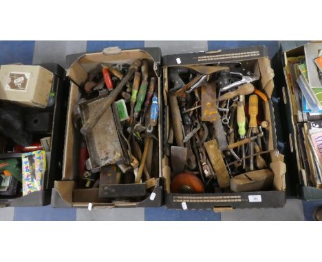 Two Boxes of Various Work Shop Tools, Record Plane etc 