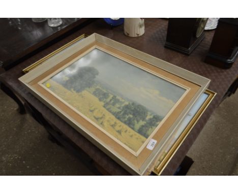 A David Shepherd print depicting elephants; and one other David Shepherd print depicting a harvest scene