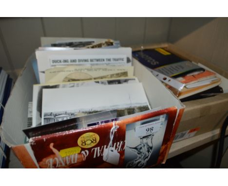 Two boxes of various photo's and post-cards etc.