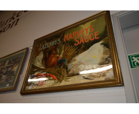 A gilt framed advertising print Lazebys Harveys Sauce