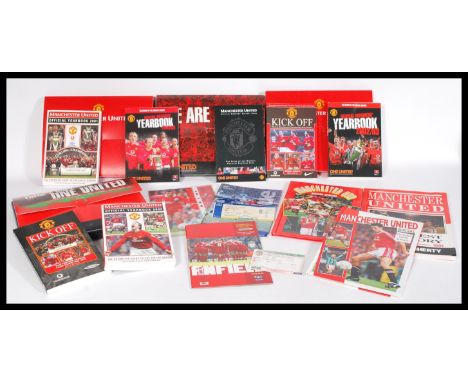 A collection of 20th Century Manchester United Football Club members packs dating from the 2001 - 2002 season together with t