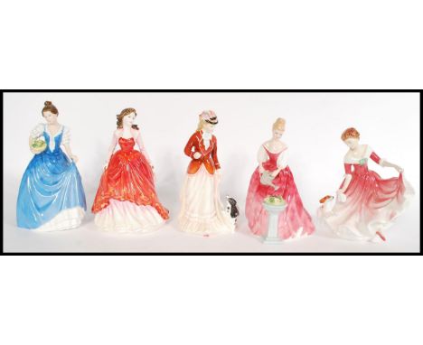 A collection of Royal Doulton Bone China ceramic figurines to include My Best Friend, Alexandra, Sarah, Special Occasion and 