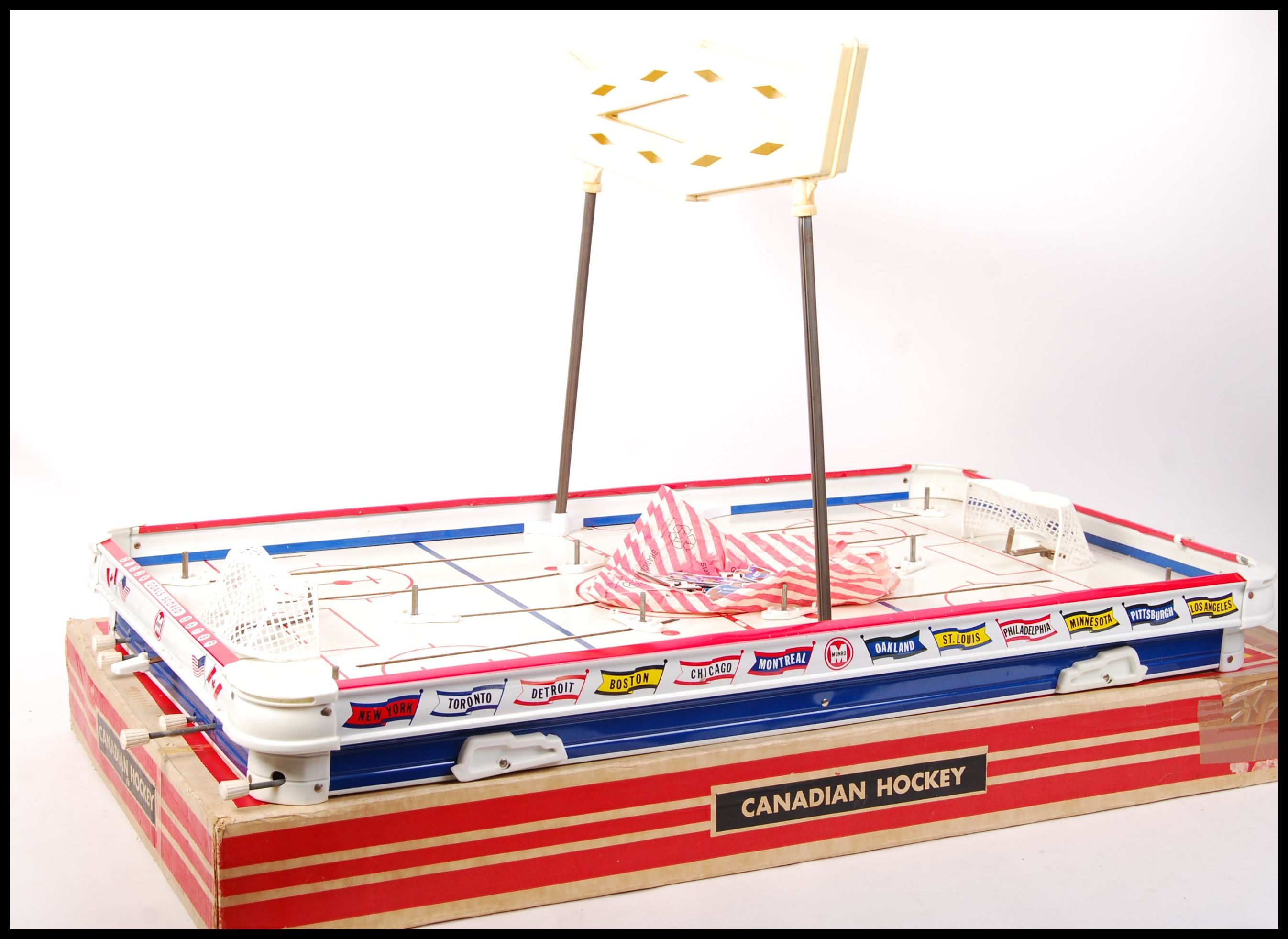 A vintage Munro made Canadian Hockey tin plate table top ice hockey